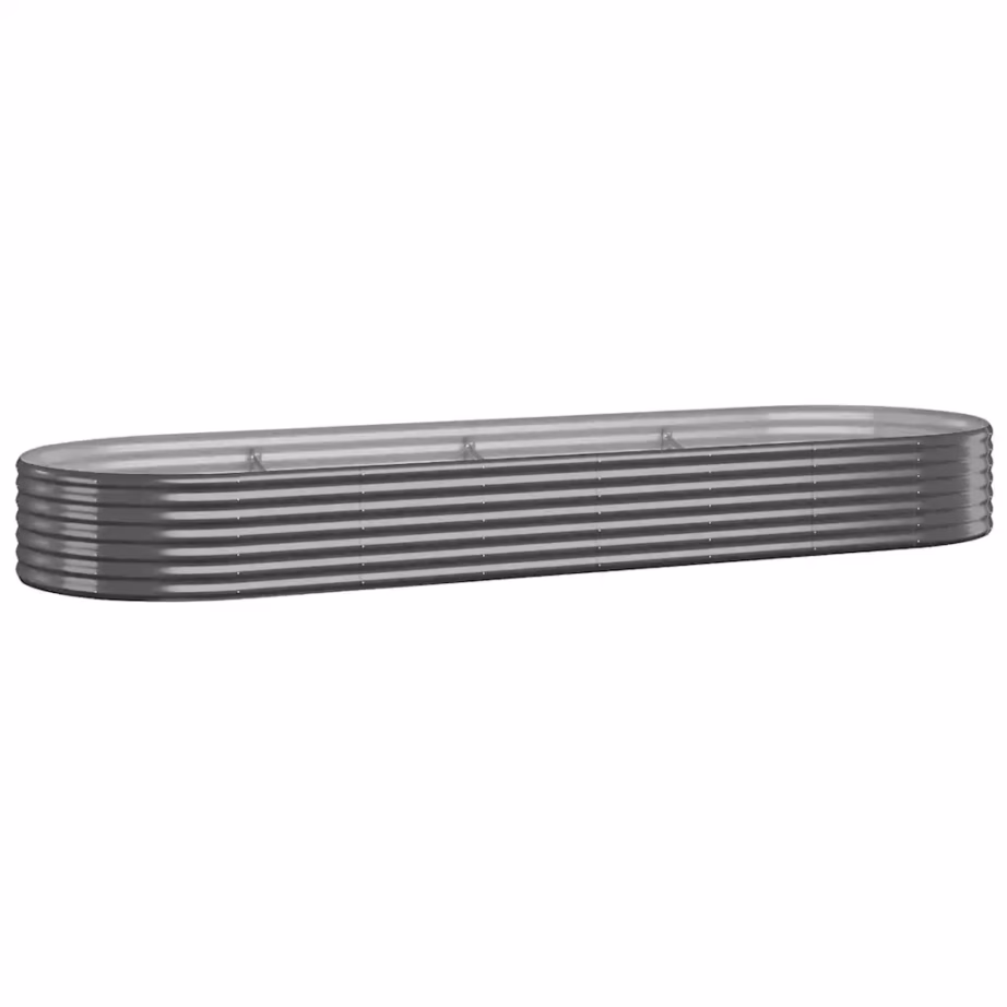 Ovaalne aia taimelava galvaniseeritud terasest, antratsiithall, 322 x 100 x 36 cm – 2