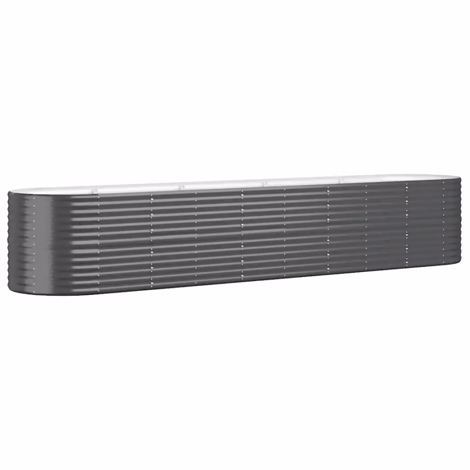 Aia taimelava galvaniseeritud terasest, ovaalne, antratsiithall, 368 x 80 x 68 cm – 2