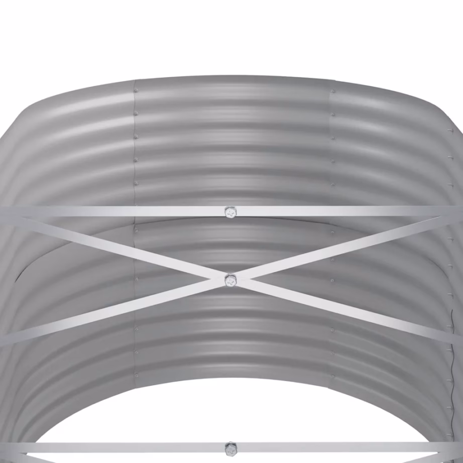 Ovaalne aia taimelava galvaniseeritud terasest, antratsiithall, 440 x 80 x 68 cm – 5