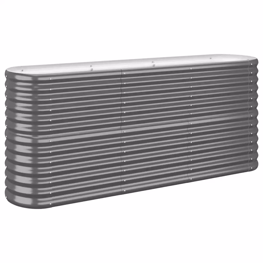 Aia taimelava galvaniseeritud terasest, ovaalne, antratsiithall, 152 x 40 x 68 cm – 2