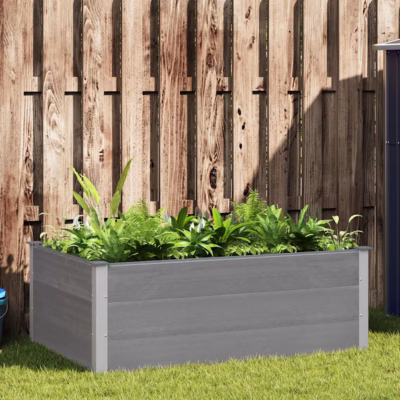 Aia taimelava WPC-st ja alumiiniumist, hall, 150 x 100 x 54 cm