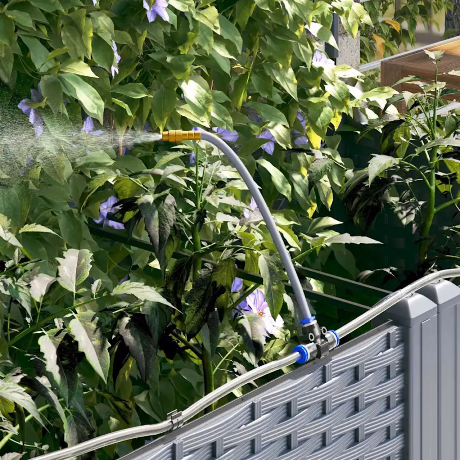 3-osaline aiakast trelliste ja kastmissüsteemiga, helehall teras, 120 x 40 x 126 cm – 5