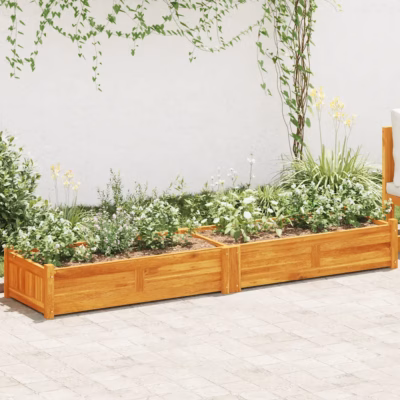 Akaatsiapuidust kõrgendatud taimelava, pruun, 200 x 50 x 25 cm