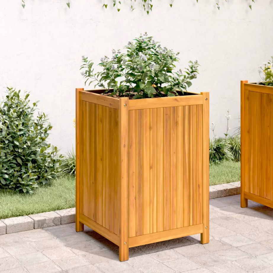 Akaatsiapuidust taimekast lausriidest kotiga, pruun, 50 x 50 x 75 cm – 3