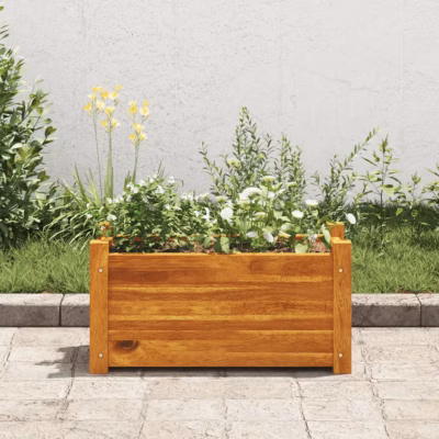 Kõrgendatud taimekast akaatsiapuidust, pruun, 50 x 25 x 25 cm