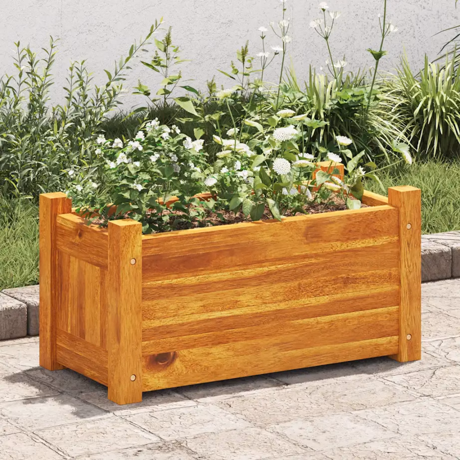 Kõrgendatud taimekast akaatsiapuidust, pruun, 50 x 25 x 25 cm – 3