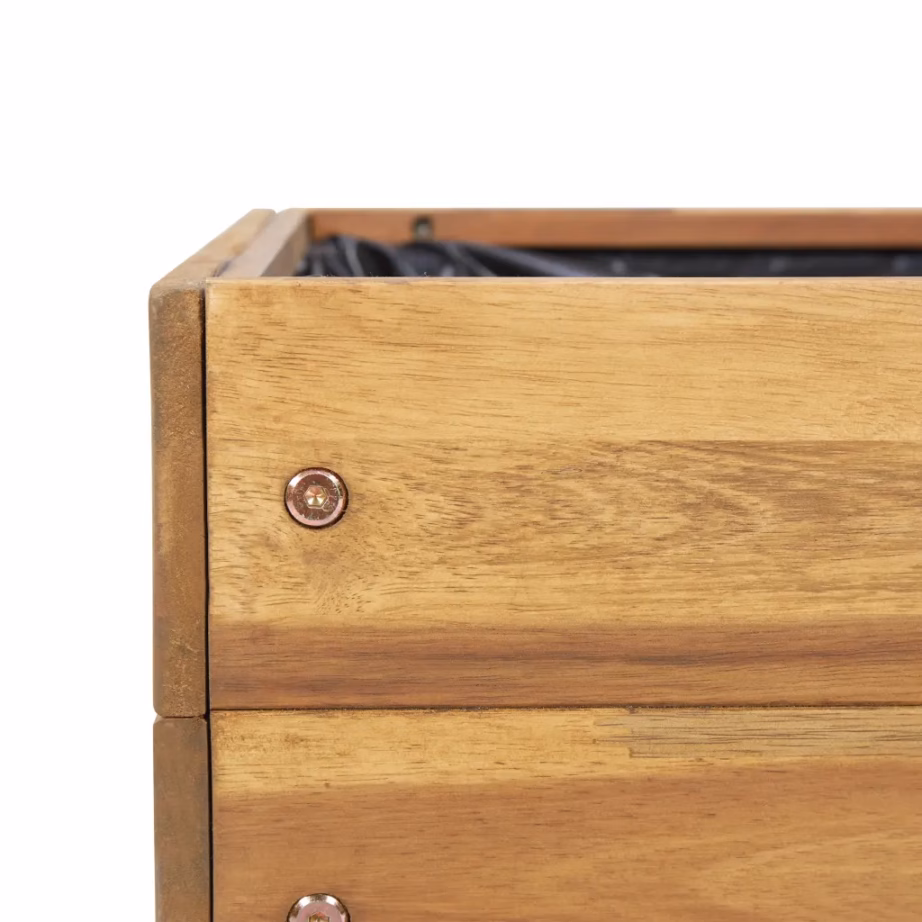 Tõstetud akaatsiapuidust taimekast PVC-kilega, 50 x 40 x 45 cm – 6