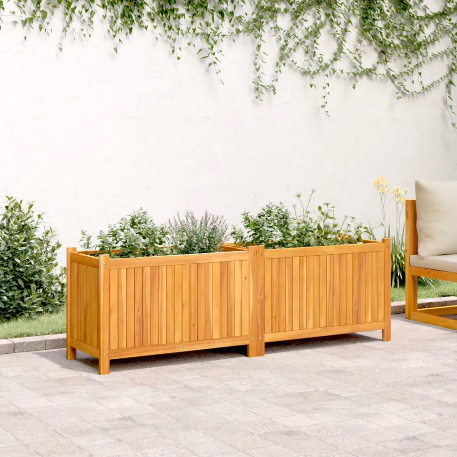 Akaatsiapuidust voodriga taimelava, 153 x 38,5 x 50 cm – 3