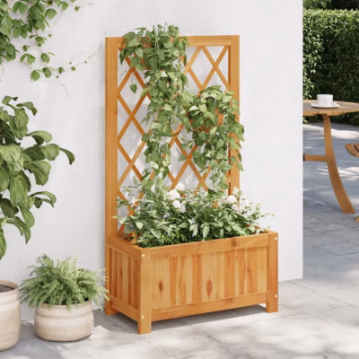 Võrega akaatsiapuidust taimelava, õliviimistlus, 55 x 28 x 100 cm