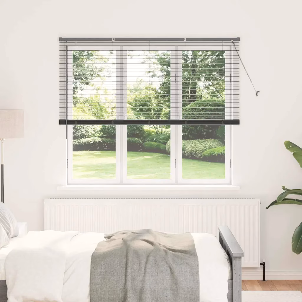 Alumiiniumist Veneetsia ruloo, tumehall, 175 x 155 cm
