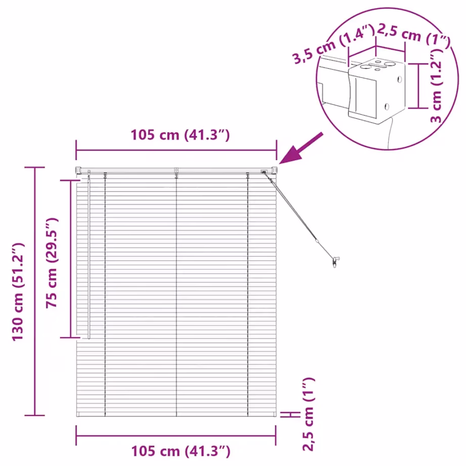 Alumiiniumist veneetsia ruloo, must, 130 x 105 cm – 12