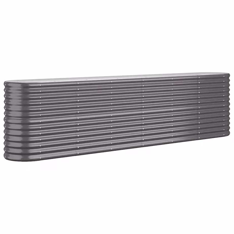 Aia ovaalne taimelava galvaniseeritud terasest, antratsiithall, 260 x 40 x 68 cm – 2