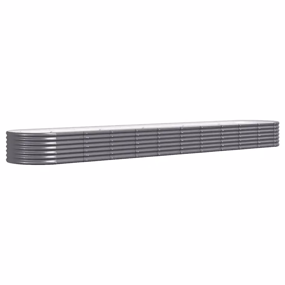 Ovaalne aia taimelava galvaniseeritud terasest, antratsiithall, 440 x 80 x 36 cm – 2