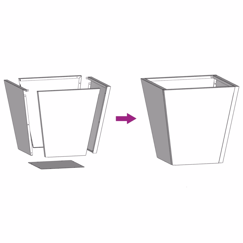 Aia taimekast põhjaga, antratsiithall külmvaltsitud teras, 30 x 30 x 30 cm – 8