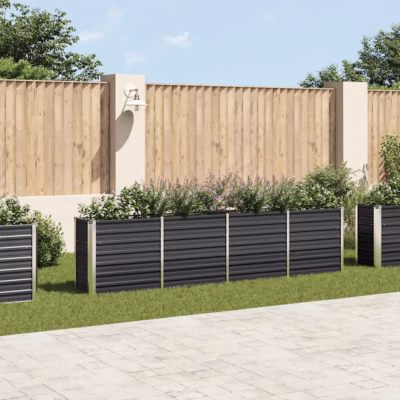 Kõrge tsingitud terasest peenrakast, antratsiithall, 320 x 40 x 77 cm