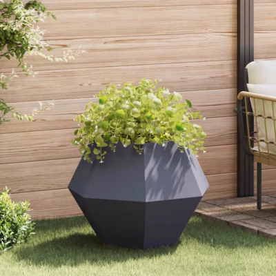 Antratsiitne terasest aiataimepott, geomeetriline, 75 x 75 x 60 cm