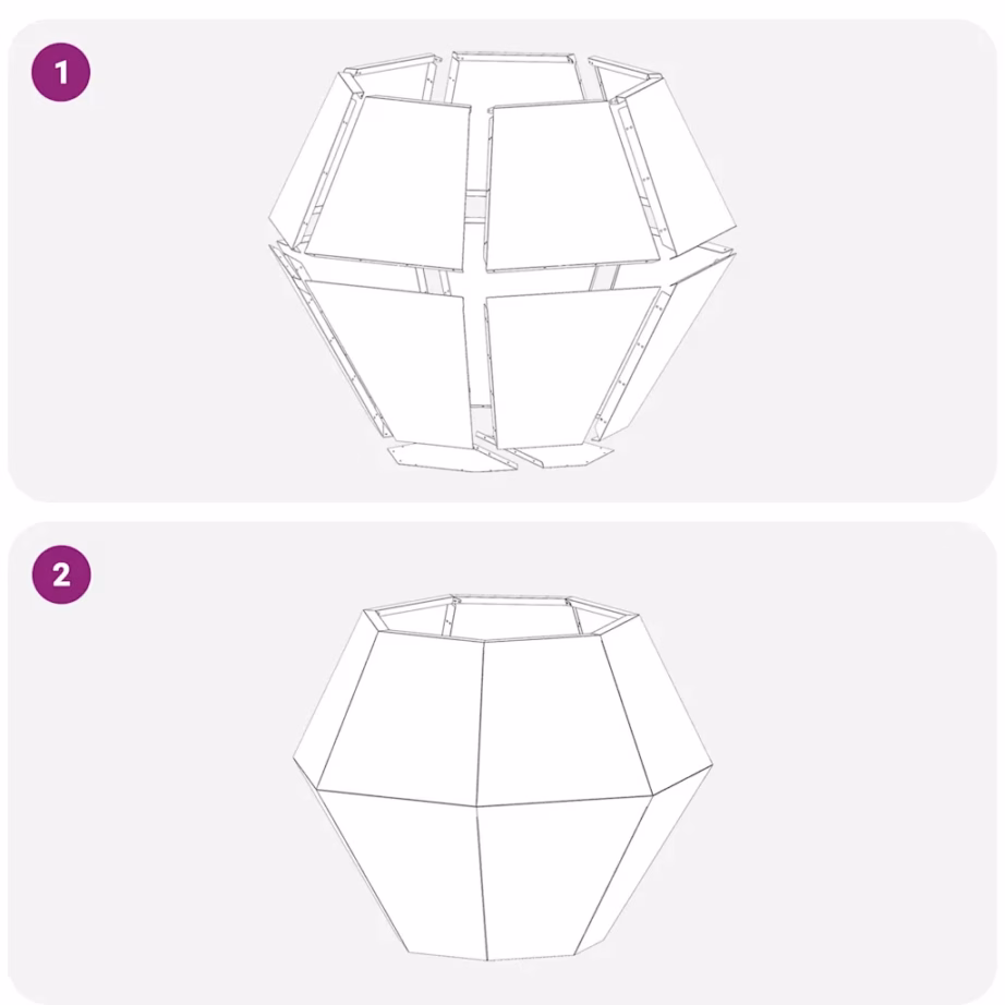 Antratsiitne terasest aiataimepott, geomeetriline, 75 x 75 x 60 cm – 8