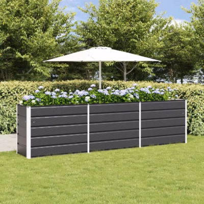 Taimekast kuumtsingitud terasest, antratsiit, 480 x 50 x 45 cm