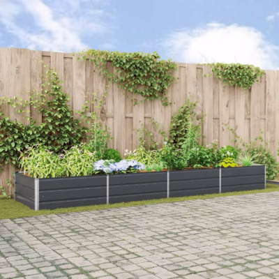 Antratsiitne tsingitud terasest taimekast, 385 x 100 x 45 cm