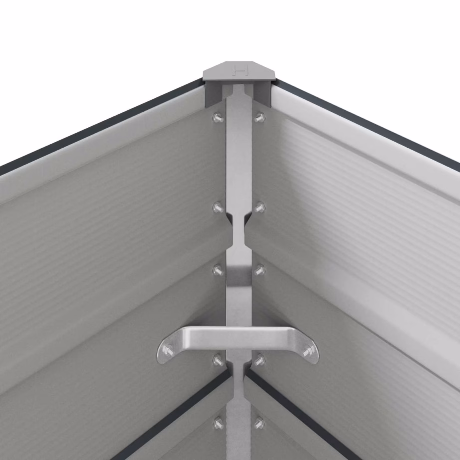 Antratsiitne tsingitud terasest taimekast, 385 x 100 x 45 cm – 8