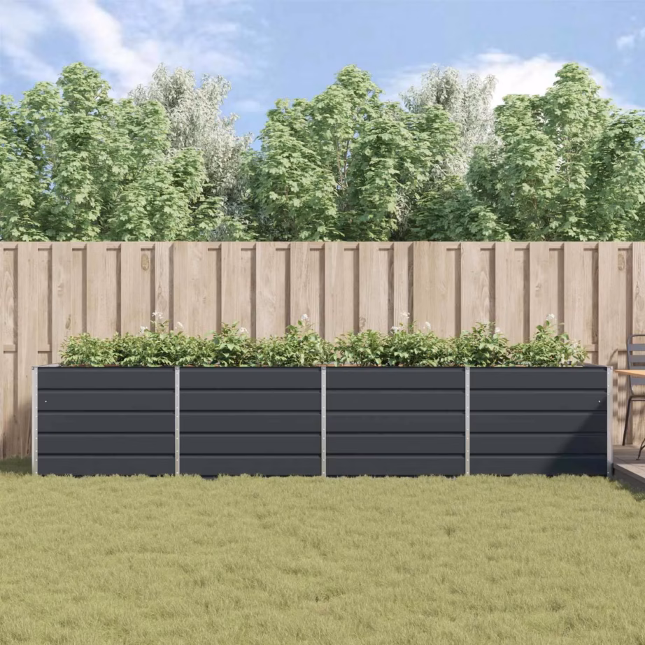 Antratsiitne tsingitud terasest taimekast, 385 x 100 x 75 cm – 4