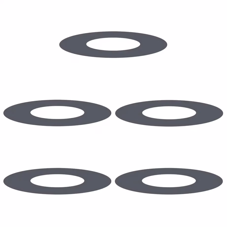 Lamedad dekoratiivsed terasest puuringid, 5 tk, antratsiit, Ø30/60 cm – 2