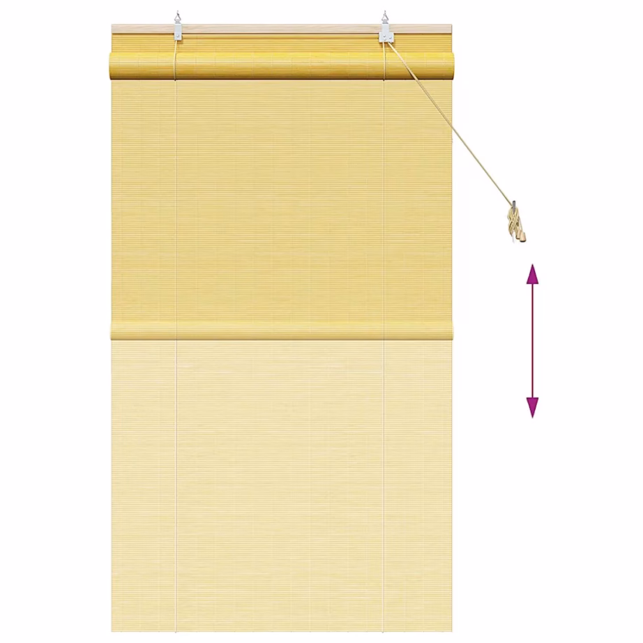 Bambusest kollane rulookardin aknale, 80 x 160 cm – 13