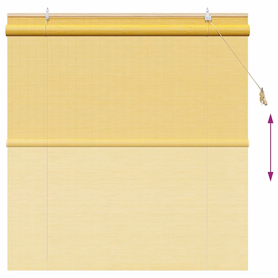 Bambusest kollane rulookardin valguse filtreerimiseks, 150 x 160 cm – 13