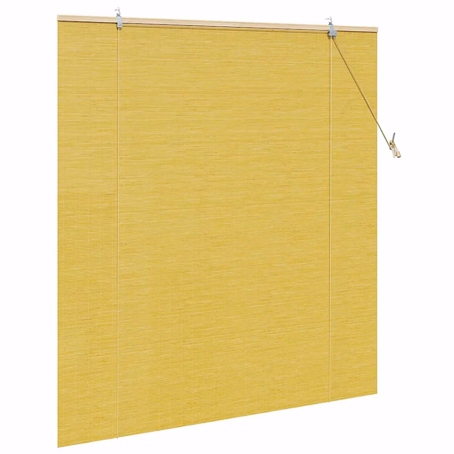 Bambusest kollane rulookardin valguse filtreerimiseks, 150 x 160 cm – 4
