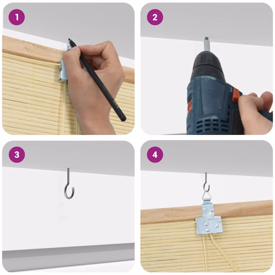 Bambusest rulookardin, looduslik toon, 110 x 160 cm – 11