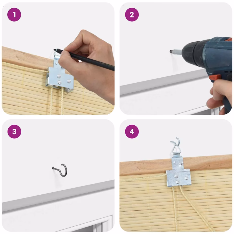 Bambusest rulookardin, looduslik toon, 110 x 160 cm – 10