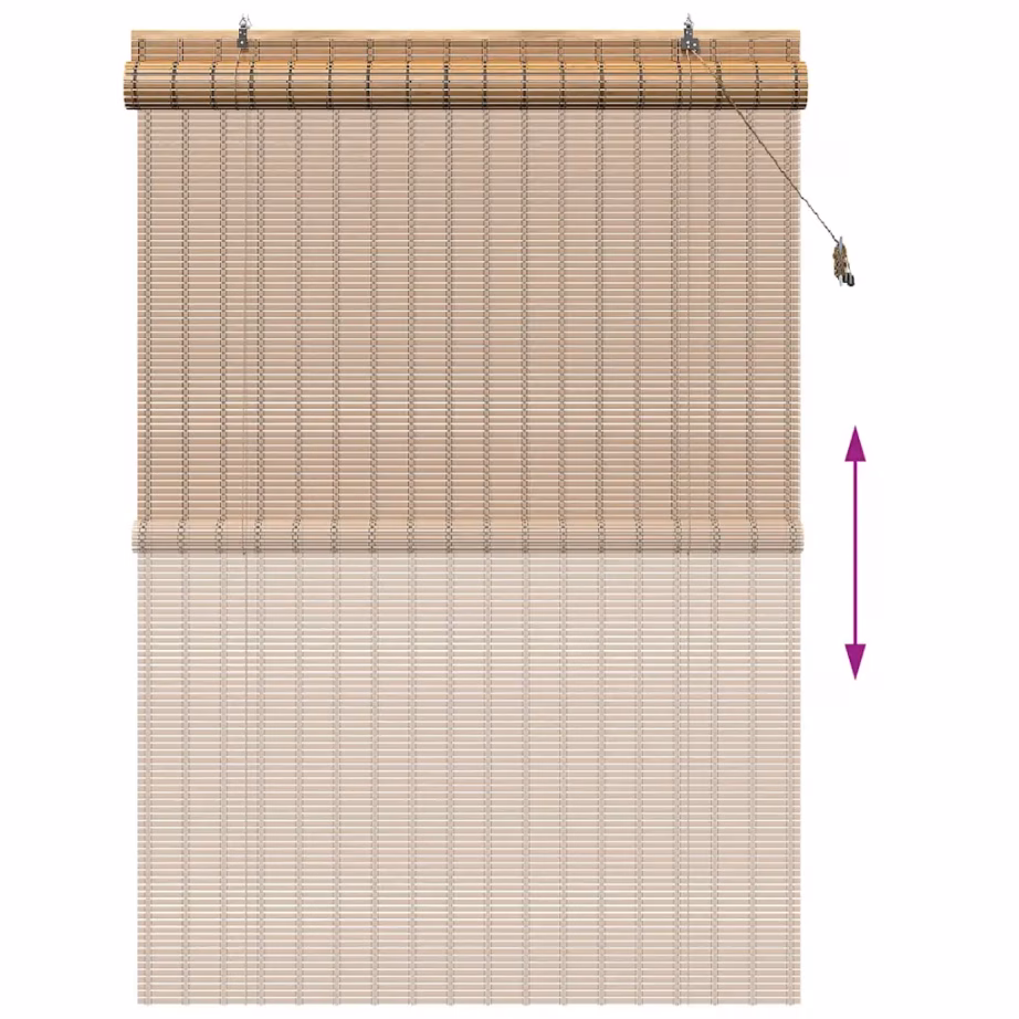Naturaalset tooni bambusest rulookardin, 150 x 220 cm, siseruumidesse – 13