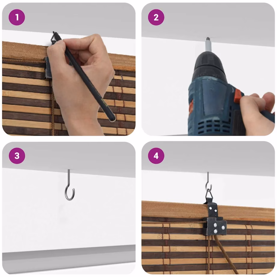 Bambusest rulookardin, pruun, 60 x 220 cm – 11