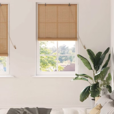 Bambusest rulookardin, pruun, 80 x 220 cm, UV-kaitse ja valguse filtreerimisega