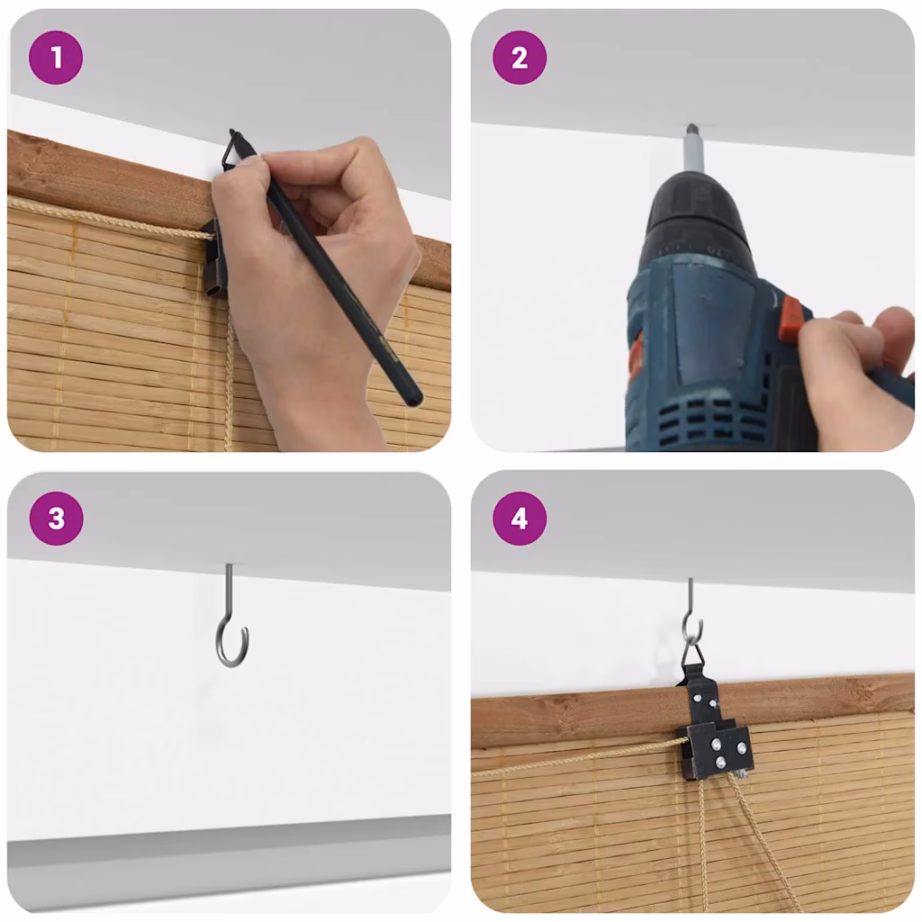 Bambusest rulookardin, pruun, 80 x 220 cm, UV-kaitse ja valguse filtreerimisega – 11