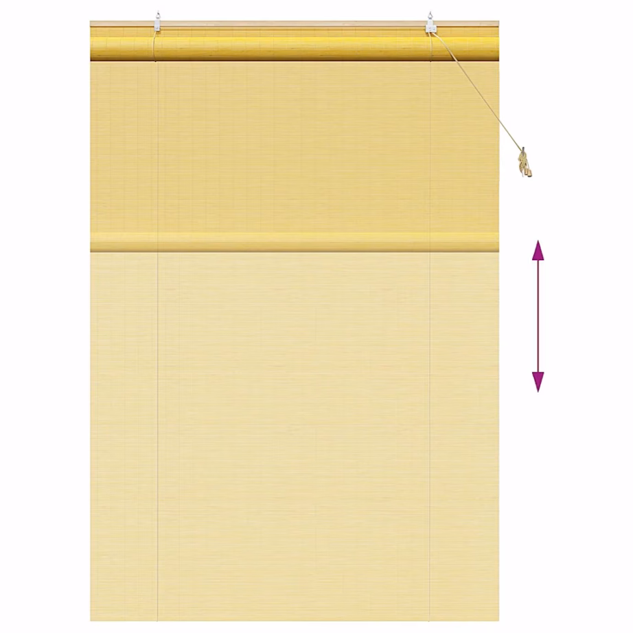 Valgust läbilaskev bambusest rulookardin, kollane, 150 x 220 cm – 13