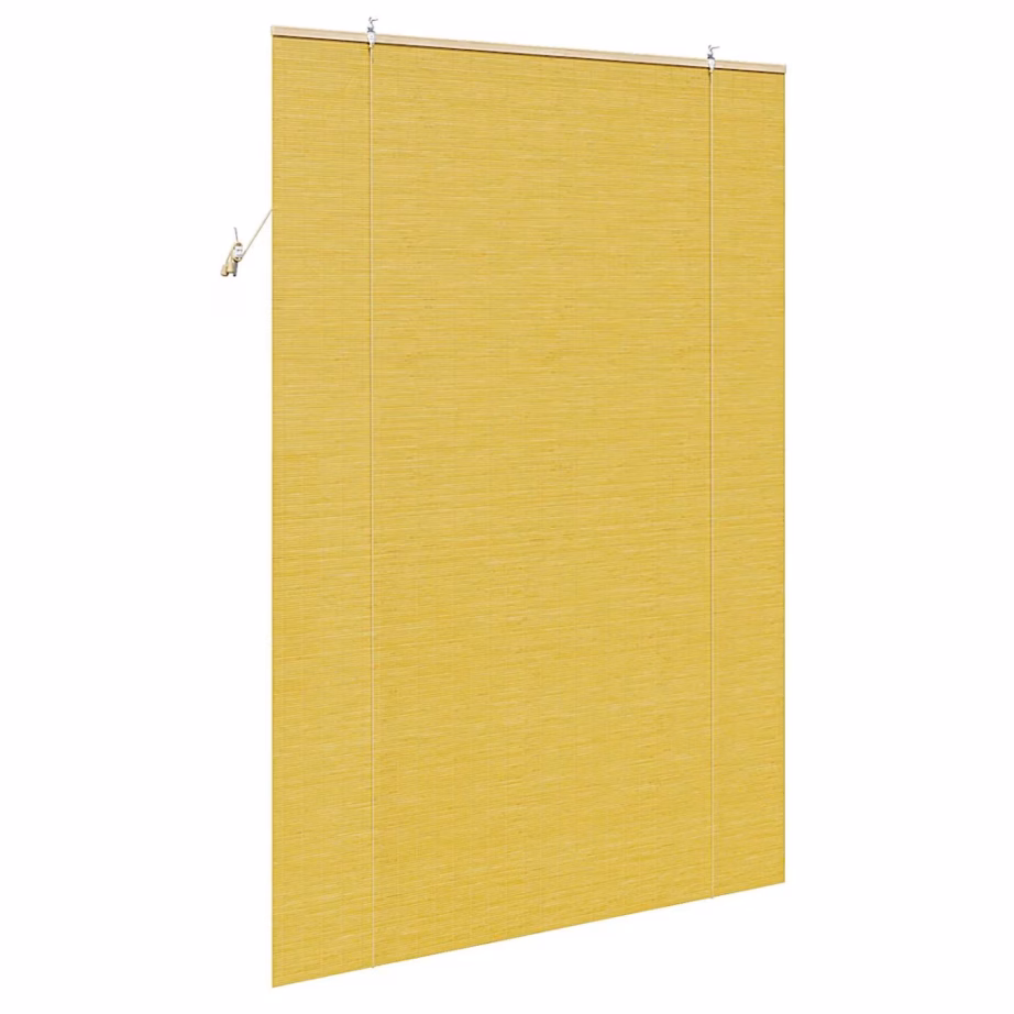 Valgust läbilaskev bambusest rulookardin, kollane, 150 x 220 cm – 5