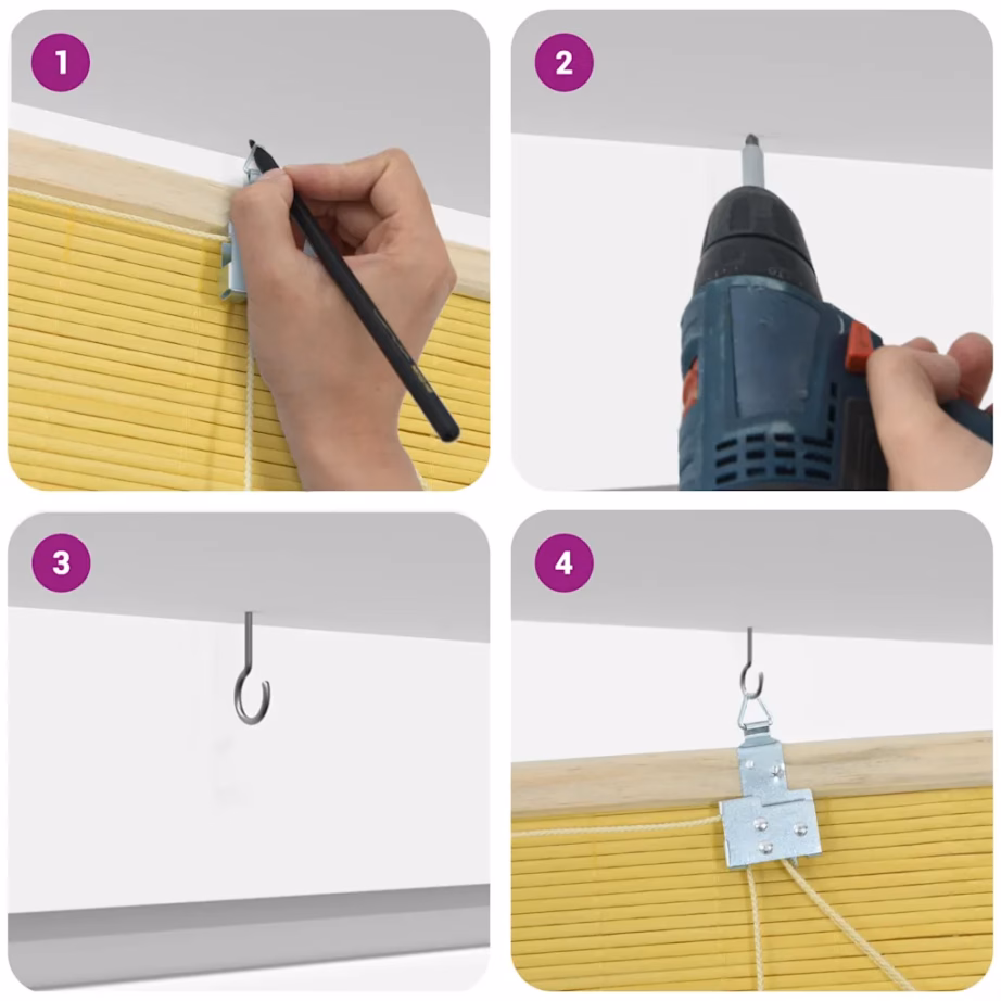 Bambusest rulookardin, kollane, 60 x 160 cm – 11