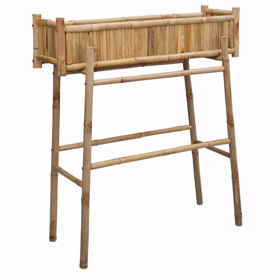 Bambusest tõstetud lillekast hoidjaga, pruun, 100 x 38 x 114 cm – 2