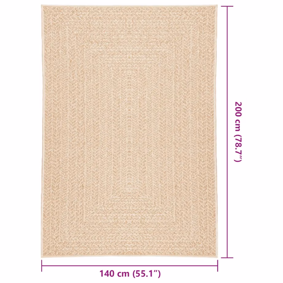 Õue- ja toavaip ZIZUR, džuudimustriga, beež, 140 x 200 cm – 8