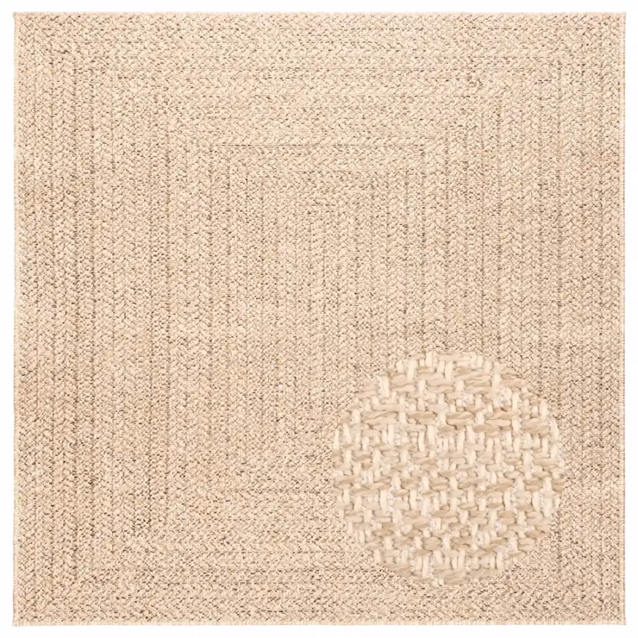 Beež džuudimustriga sise- ja õuevaip ZIZUR, 120 x 120 cm, polüpropüleen – 4