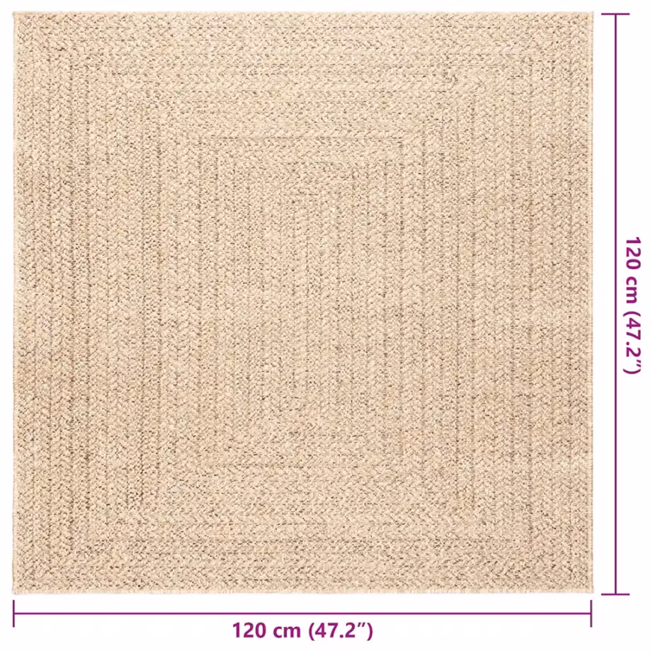 Beež džuudimustriga sise- ja õuevaip ZIZUR, 120 x 120 cm, polüpropüleen – 8