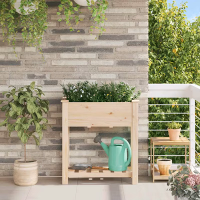 Aia istutuskast riiuliga, beež kuusepuit, 71 x 37 x 76,5 cm