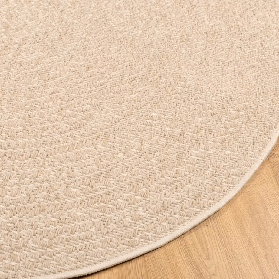 Beež ümmargune sise- ja õuevaip ZIZUR, džuudiefektiga, PP, UV-kindel, Ø 160 cm – 8