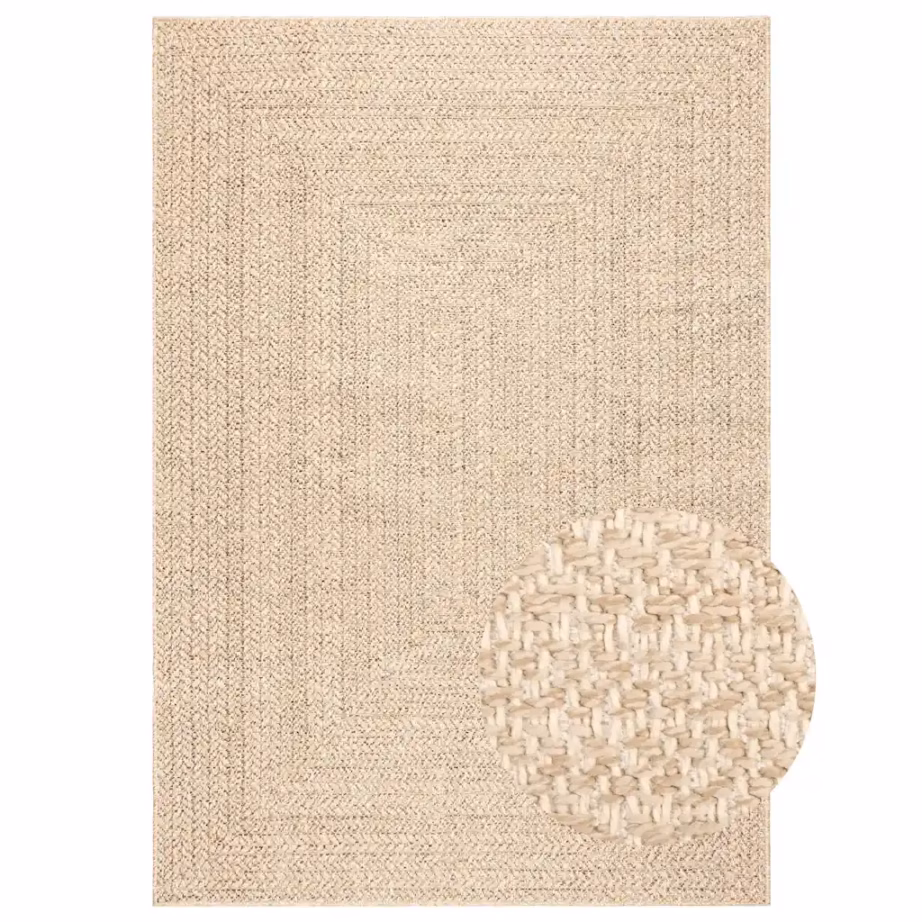 Beež sise- ja õuevaip ZIZUR, džuudimustriga, 160 x 230 cm – 3