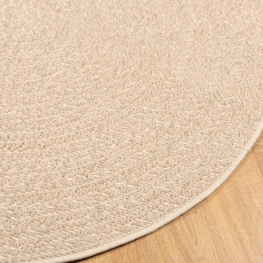 Ümmargune džuudi välimusega vaip ZIZUR, beež, tuppa ja õue, Ø 90 cm – 7