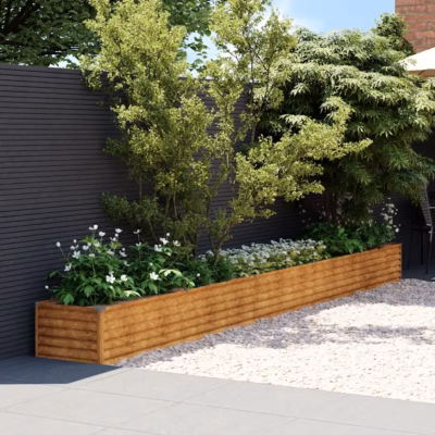 Corten-terasest aiapeenar, roostepruun, 482 x 50 x 36 cm