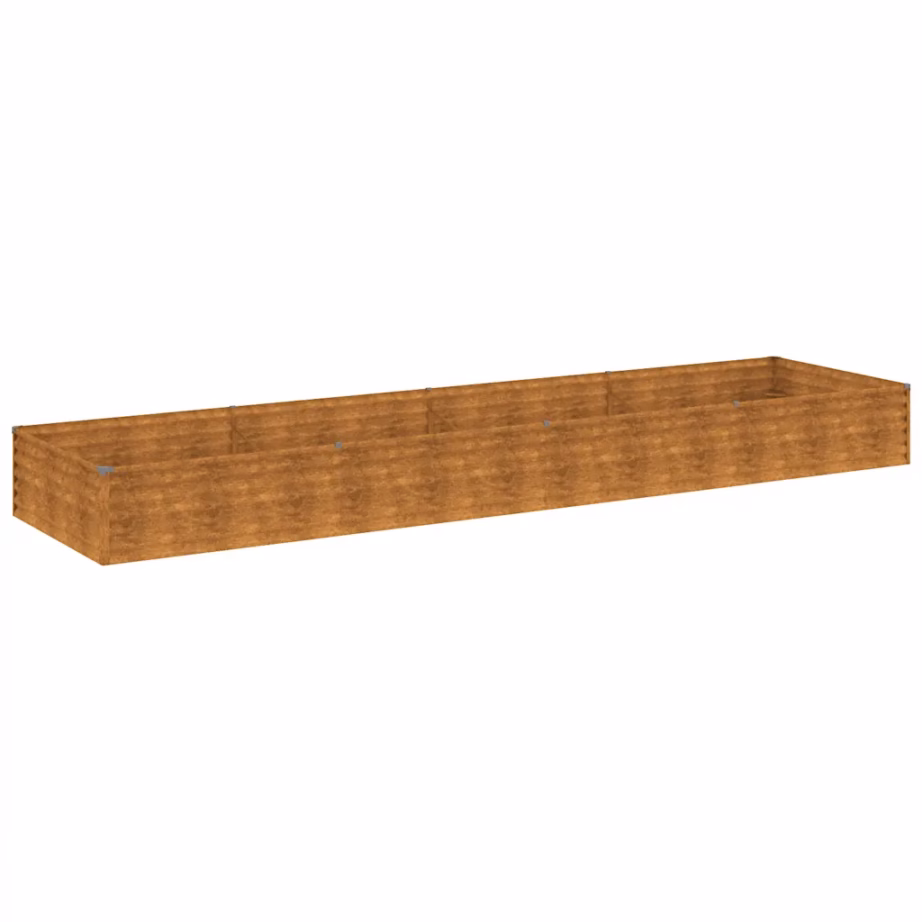 Corten-terasest taimekast aia jaoks, roostes, 387 x 100 x 36 cm – 2