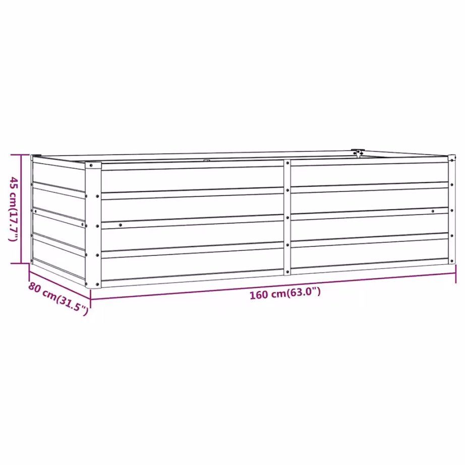 Corteni terasest aia taimelava, roostes, 160 x 80 x 45 cm – 7