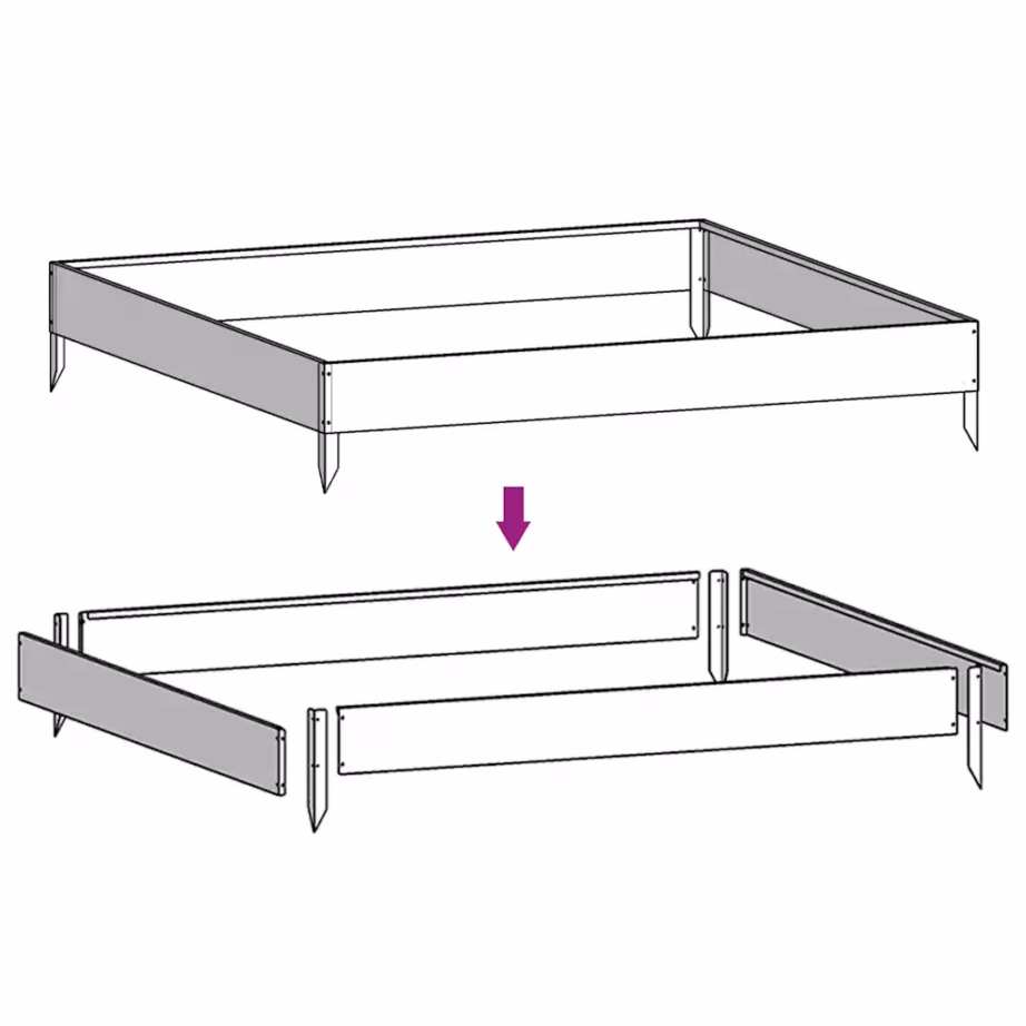 Taimekast Corteni terasest, roostes, 100 x 100 x 26 cm – 6